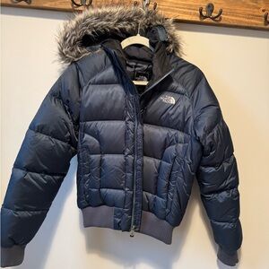 The North Face 550 hooded faux fur
